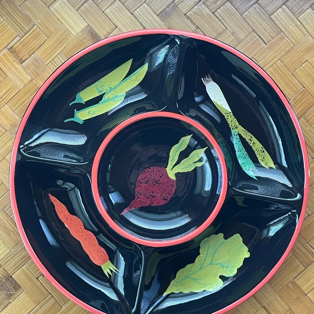Crate and Barrel hand painted veggie tray